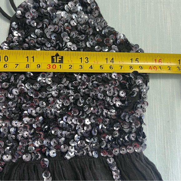 Free People Glitter Girl Blue Slip Dress Medium Sequins - Picture 12 of 14